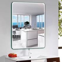 Explosion-proof frameless beveless edge non-perforated bathroom mirror wall toilet bathroom wall-mounted cosmetic mirror
