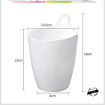 Wall-mounted home trash bin bedroom sanitary bucket wall adhesive hook capacity plastic bucket hanging mini