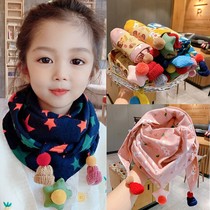 Childrens scarves spring and autumn thin section Neck Winter Cute Male And Female Child Han Edition Baby Warm Triangle Scarlet Neck