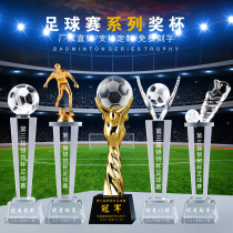 Football Trophy Customized Crystal Tournament Championship Best Shooter Player Goalkeeper Games Football Game Souvenirs