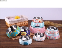 Supplies bowl pet supplies pet bowl food bowl dog bowl dog bowl cat bowl colored stainless steel bowl pet food U1