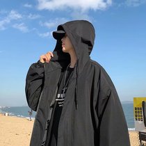 Tooing function jacket male Japanese spring and autumn loose Ruffian windbreaker Korean version of trend hooded jacket student jacket
