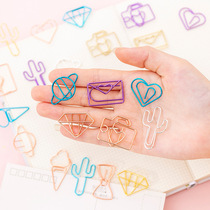 Creative hollow paper clip set Golden cute bookmark clip cute girl color paper clip office supplies student stationery special binding pin 10 packs