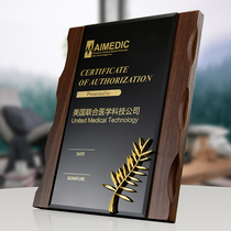 Metal Wood medals custom crystal trophy custom-made wheat ear join authorized agent plaque honor certificate