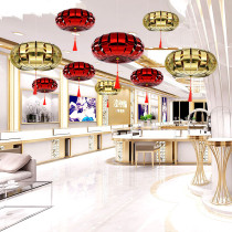 Shop ceiling decoration Mid-Autumn Festival small lantern pendant shopping mall hanging jewelry shop window scene layout creative hanging decoration