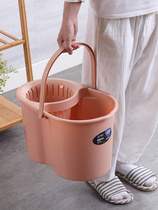 Household old-fashioned floor mop bucket mop bucket mop bucket mop dry bucket rectangular flat sponge drain bucket plastic