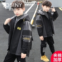 Zhuo Shini boys cotton coat autumn and winter 2021 New Handsome foreign style big children thick cotton coat tide 8