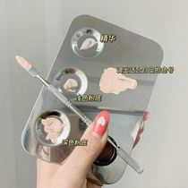 Makeup artist special finger ring powder paste paste plate red makeup stainless steel ring underlying liquid and plate