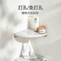 Custom non-perforated marble toilet triangle corner rack bathroom storage rack shower gel shampoo storage rack
