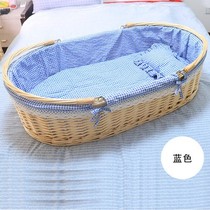 Fuji baby cradle bed sleeping basketball baby bed new cabbage handbasket and solid cradle basket cradle
