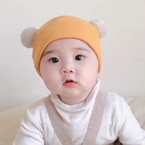 Baby Fontanel hats spring and autumn cotton ear protection baby spring and summer baby cap cute ball ball baby cap
