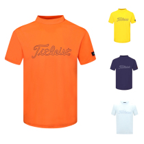 2021 summer new golf T-shirt mens short-sleeved top semi-high collar quick-drying breathable sports jersey mens