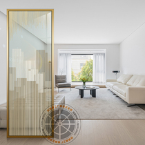 Light luxury art glass screen modern entrance entrance living room bedroom shielding household partition tempered light transmission process