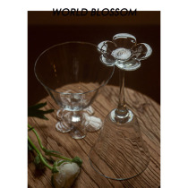 Human flowering red wine tall glass small transparent flower wine glass set home medium-ancient champagne glass