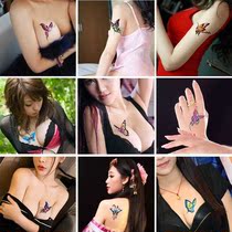 (50 sheets a copy)Tattoo stickers waterproof female long-lasting 3D butterfly rose simulation sexy small fresh hands and boobs