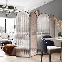 Nordic Changhong glass rattan partition Bathroom Simple living room partition wall Folding screen Entrance folding movable screen