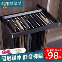 Plain black trouser rack clothing belt multi-layer hanger trouser rack trousers rack trousers clip household drawer type telescopic storage