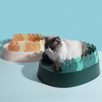 Jungle cat litter basin oversized full semi-enclosed cat toilet anti-splashing cat litter litter bowl cat sand basin cat supplies