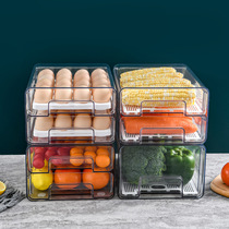 Refrigerator fresh storage box freezer freezer drawer type kitchen storage food finishing storage artifact egg box