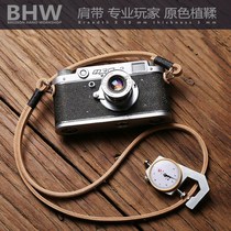 (BHW) camera shoulder strap tanning leather strap head layer cowhide leather lanyard accessories Leica Fuji Sony