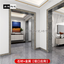Elevator balcony entry artificial marble metal line door cover background wall pass window stone edge frame