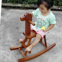 Baby feast toys solid wooden decorative wood rocking horse 2 Chairs 4 weeks 3 years old childrens room ornaments photography props can be played