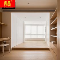 Japanese-style tatami bed wardrobe custom overall study bookcase childrens room full room custom log decoration