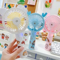 Automatic spray hydrating small fan hand-held small electric fan with lanyard rechargeable power lasting suitable for children