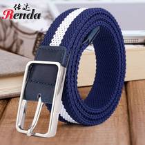New Korean version breathable elastic elastic belt men and women elastic alloy head canvas woven belt youth belt