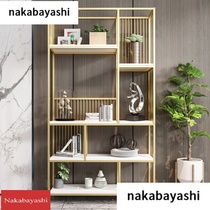 Wooden metal shelf Nordic floor multi-level shelf living room with simple storage rack study Display