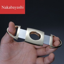 Golden cigar scissors Stainless steel titanium-plated cigar scissors Smoke clipper