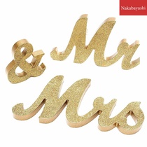 Christmas party house decoration ornaments wooden crafts glitter letter couple wedding photo props