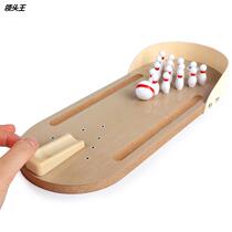 Wooden mini bowling parent-child interactive stress reduction creative board game toys for children early education educational toys