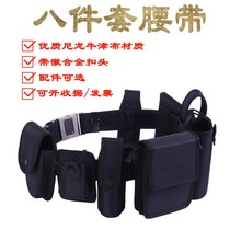 Black nylon Security Belt running bag patrol duty belt armed belt multifunctional eight-piece belt kit