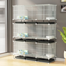 Breeding solid wood cat cage household three-layer breeding cage special price large double-layer oversized practical partition cat house combination