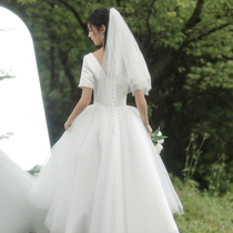 French light wedding travel Simple welcome out yarn summer Korean satin bride main yarn skirt retro little man