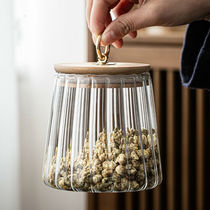 Household glass bottle with lid storage sealed tank Food grade tea can storage tank Grain box Storage small jar