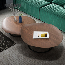 Light extravagant minimalist Peach Wood Tea Table Modern Minimalist designer Alien Size round creative tea table Living room Combined