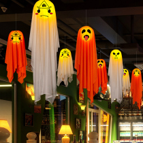 Halloween ornaments hanging ornaments shop atmosphere cloth ghost hanging ghost ghosts glowing lantern scene arrangement props
