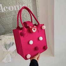 Cute cartoon felt handbag with hand gift return gift snack gift bag baby childrens birthday gift bag Christmas