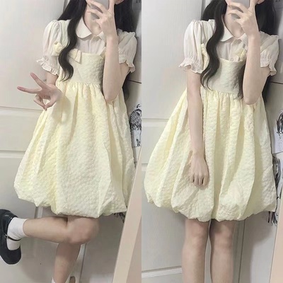 taobao agent Summer cute soft Japanese school skirt, suspenders, dress, Lolita style