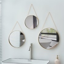 Mirror Household small can hang decorative mirror wall-mounted creative design sense strange good-looking bedside mirror Simple bedside mirror