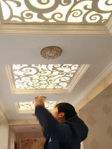 Carved board hollow ceiling pvc partition living room aisle corridor porch through flower lattice screen Chinese style decoration