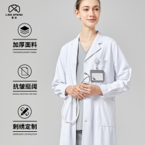 White coat doctor clothes long-sleeved overalls men and women doctor clothes autumn and winter thick hospital oral beauty salon nurse clothes