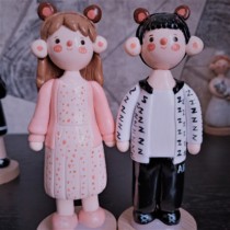 Soft Pottery Q version doll to map custom holiday gifts stone plastic clay men and women couples cute doll Cartoon Doll