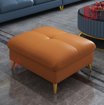 Home leather shoe stool square foot stool Foot stool Light luxury single sofa stool Nordic living room sofa side stool