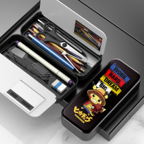 Stationery box boy cool 2021 new Pikachu pencil box male and female primary school students first and second grade large capacity multi-functional double-layer creative pen box kindergarten super fire cartoon minecraft
