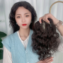 Hand in curly hair curly hair curly hair wig top hair replacement piece top fluffy wool roll needle wig female cover white hair