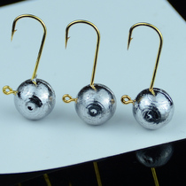 Microelement lead hook round head Golden thin strip hook Lu Yabao mouth green slightly luofei Mandarin fish bass root hook micro hook
