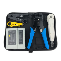  Network cable pliers set Household multi-function five-type six-type crimping pliers Tester Network cable clamp pliers tools Pliers Broadband cable production Professional wire stripper Module wire cutter tool kit set